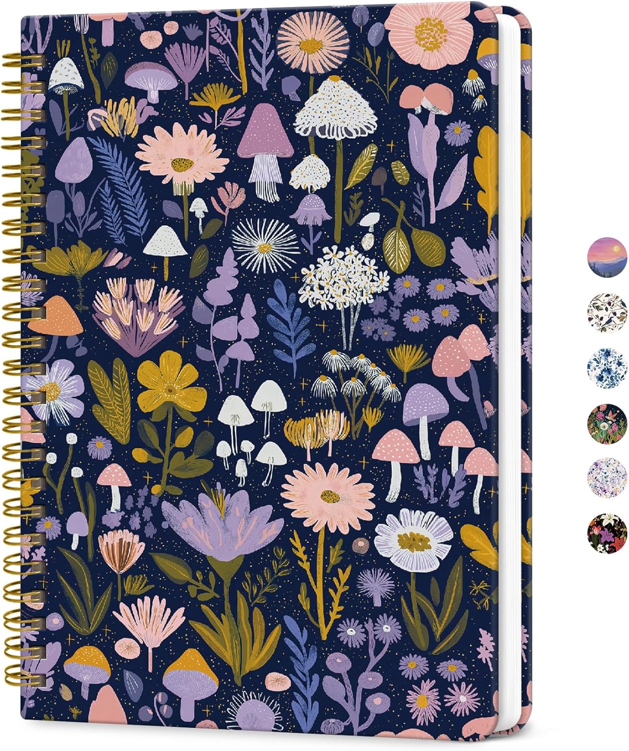 ZOTIA Lined Spiral Journal for Women, A5 Pretty Hardcover Notebook for Work, School & Office Writing, Aesthetic Writing Journal College Ruled, 140 Pages, 5.8" x 8.3", Twilight Bloom