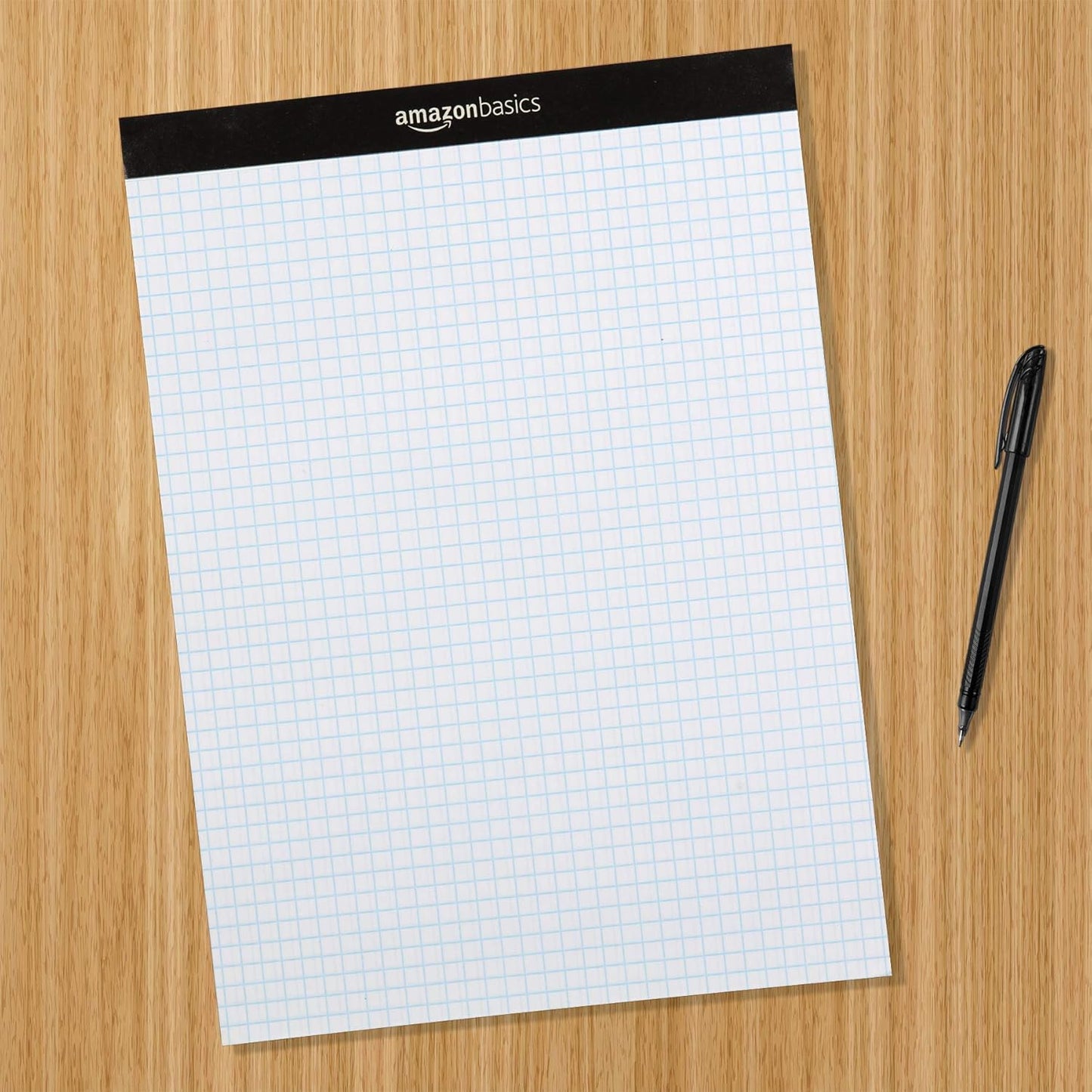 Amazon Basics Quad-Ruled Graph Paper Pad with Sturdy Back, Perforated, 8.5" x 11.75", White, 100 Sheets/Pad, 2-Pack