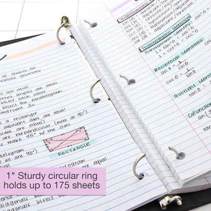 BAZIC Products 3 Ring Binder - Green, Economy View Binder with Clear Overlay Cover and Round Rings, Organizer for School Office Home Use, 1-inch Capacity Holds 175 Sheets Paper, 12-Pack