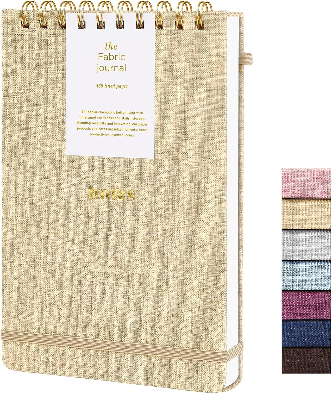 A5 Top Spiral Notebook – Hardcover Journal 160 Pages 100 GSM Thick Paper With Elastic Band & Pen Holder Steno Pads College Ruled Writing Notebooks for Work School Travel Pink