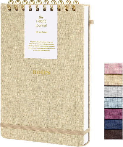 A5 Top Spiral Notebook – Hardcover Journal 160 Pages 100 GSM Thick Paper With Elastic Band & Pen Holder Steno Pads College Ruled Writing Notebooks for Work School Travel Pink