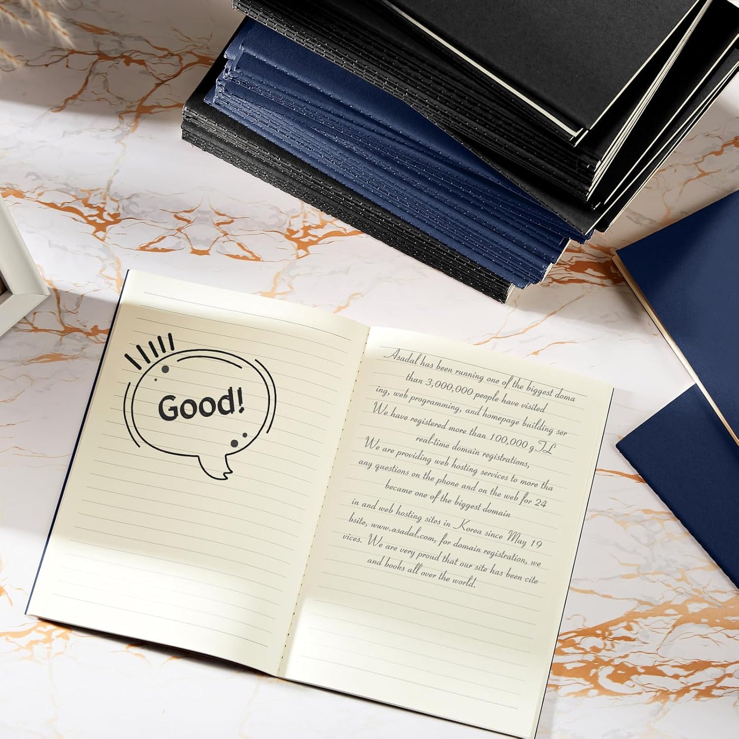 Mimorou 100 Pcs Journals Notebooks Bulk - Kraft Softcover A5 Small Notebooks 5.5 Inch x 8.3 Inch Notepads with 60 Page 30 Sheet for Writing Sketch Travel Office Supplies(Navy Blue,Lined)