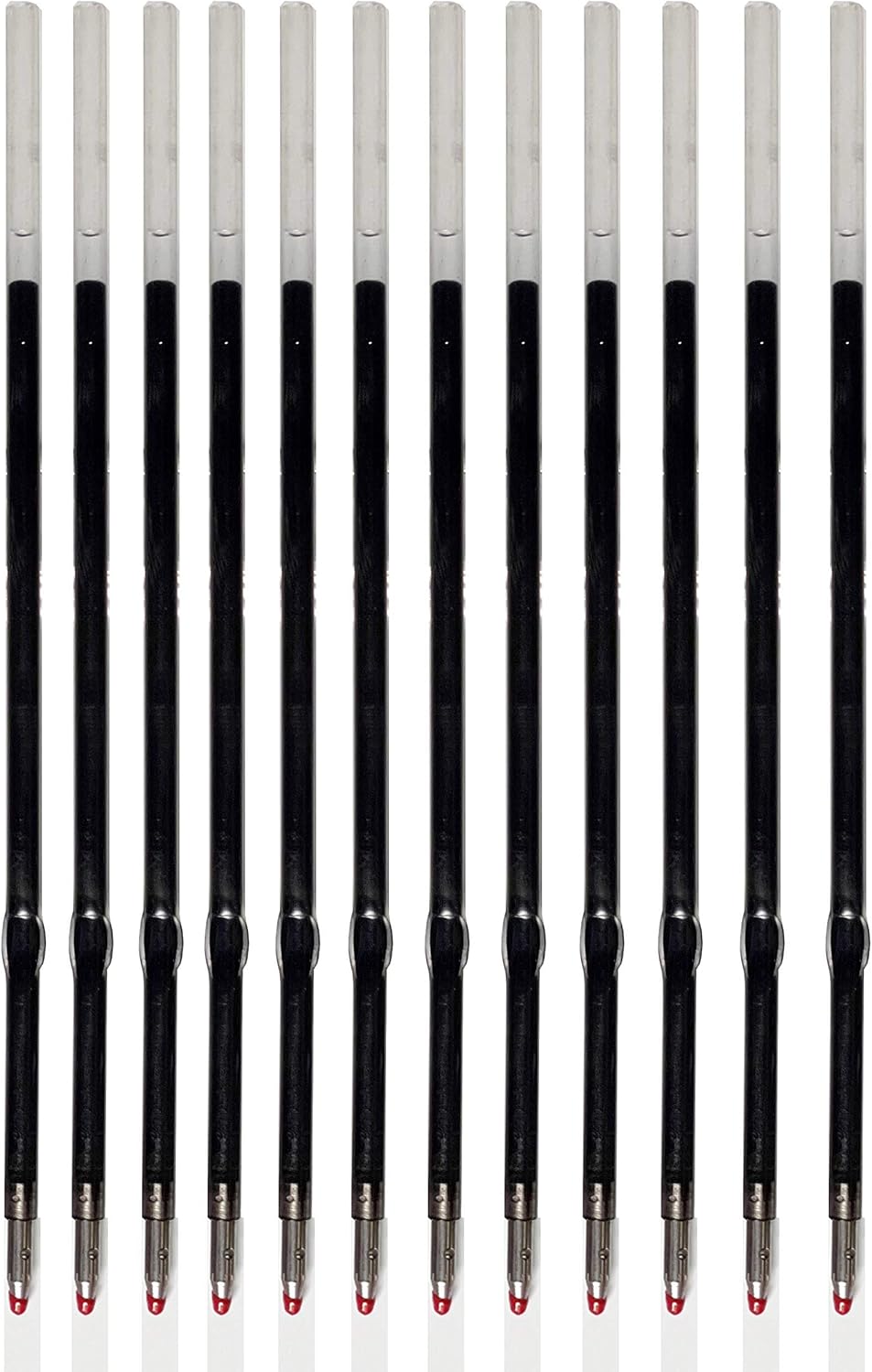 Pack of 12 Gel Ink Refill for Retractable Pens, Medium Tip Point 0.7mm, Black Ink, Fits Retractable Pen, Universal Size Refill, 115mm/11.5cm/4.5 inches (Black, 115mm)