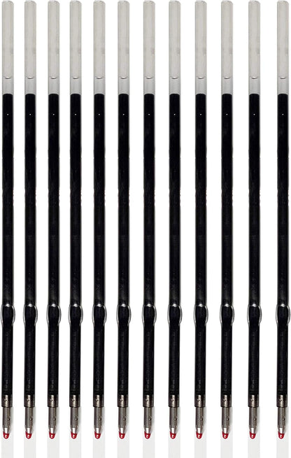 Pack of 12 Gel Ink Refill for Retractable Pens, Medium Tip Point 0.7mm, Black Ink, Fits Retractable Pen, Universal Size Refill, 115mm/11.5cm/4.5 inches (Black, 115mm)