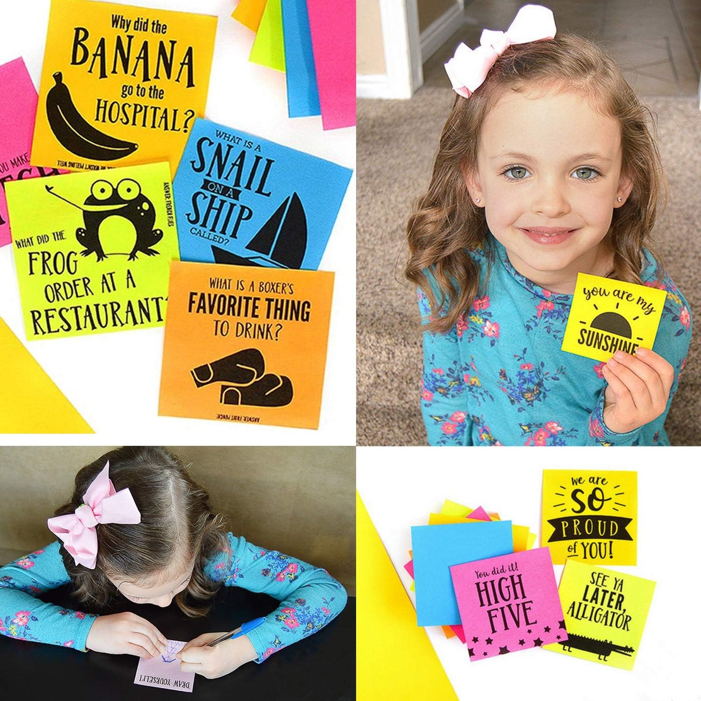 Sticky Notes 8x6, 6 Color Bright Colorful Sticky Pad, 6 Pads/Pack, 45 Sheets/Pad, Self-Sticky Note Pads