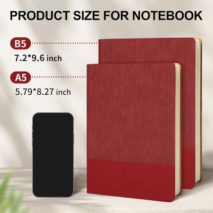 Lined Journal Notebook for Work College Ruled Note Book 5.79"x8.27"A5 PU Leather Daily Journaling 216 Pages for Women Men Writing Home School Supplies Business (Dark Green)