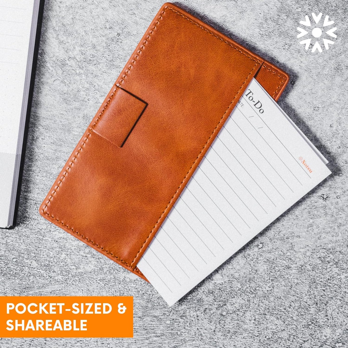 Notsu To Do List Grid Index Cards 3x5 | 50 Task Planner Foldable Vertical Notecards with Rounded Corners