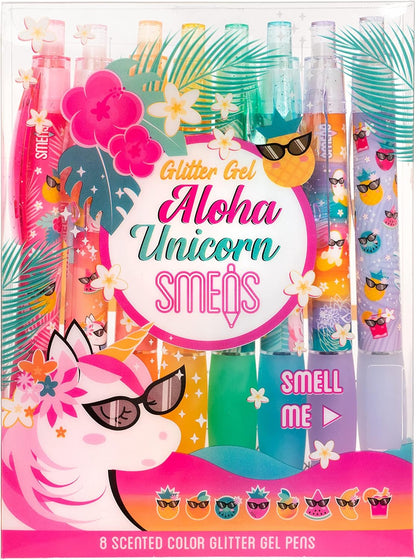 Glitter Gel Smens - Patented Gourmet Scented Colored Glitter Gel Ink Pens, Medium Point, 8 Count - Fun, Cute, Cool, Smelly Pens for Kids