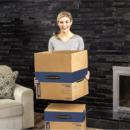 Bankers Box Large Prime Moving Box 6 Pack, Reinforced Handles, Tape-Free Assembly, Attached Lid, 18-in x 18-in x 24-in (0062904)