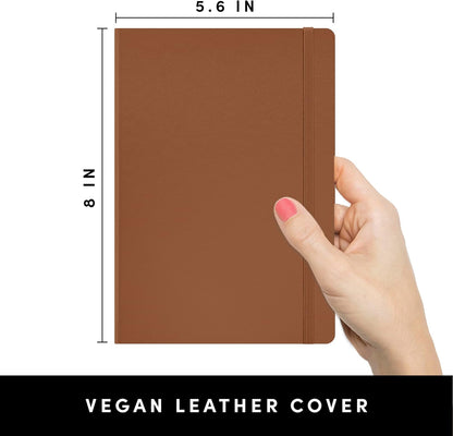 PAPERAGE Lined Journal Notebook, (Black), 160 Pages, Medium 5.6 in x 8 in - 100 GSM Thick Paper – Hardcover Journaling Notebook for Work, School & Note Taking