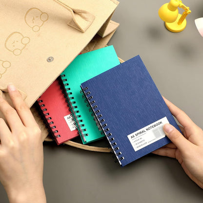 FLYING EAGLE 3 PCS Small Spiral Notebooks 4x6, A6 Cute Mini Journal Plastic Hardcover 8mm Ruled Notebook, Yellow 234 Sheets/468 Pages, 3 Pack Small Ruled Notebooks for School Work