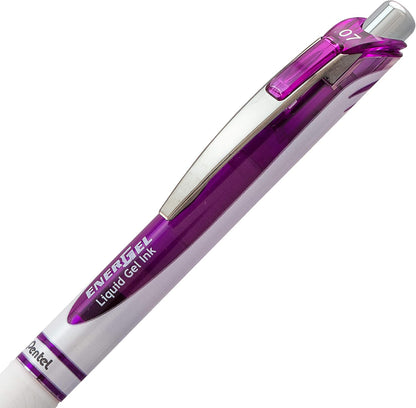 Pentel EnerGel Pearl RTX Retractable Liquid Gel Pen, (0.7mm), Medium Line, Needle Tip, Black Ink, Pack of 2 (BLN77WBP2A)