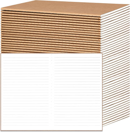 EOOUT 24 Pack Blank Kraft Notebooks, A5 Journals Notebook Bulk, Unlined Paper Sketchbooks, 8.3x5.5in 60 Pages Travel Journal Set for Journaling, Student, Kids, Writing