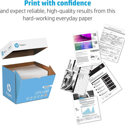 HP Printer Paper | 8.5 x 11 Paper | Office 20 lb | 3 Ream Case - 1500 Sheets | 92 Bright | Made in USA - FSC Certified | 112090C, White