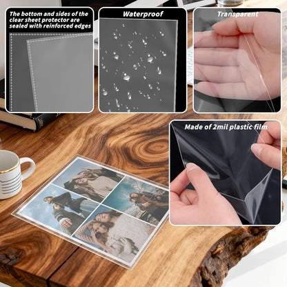 VOKOY 100 Pack No Holes Sheet Protectors,8.5" x 11", Letter Size Heavy Duty Clear View Page Protectors Without Holes,Top Loading Clear Paper Sleeves Document Artwork Protectors