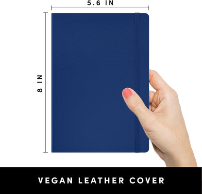 PAPERAGE Lined Journal Notebook, (Black), 160 Pages, Medium 5.6 in x 8 in - 100 GSM Thick Paper – Hardcover Journaling Notebook for Work, School & Note Taking