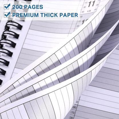 Poluma Appointment Book - Salon Appointment Book, 11.5" x 4.7", 2 Columns, Undated, 6 AM - 9 PM, Twin-Wire Binding, 200 Pages, Appointment Planner for Hair Stylist - Black