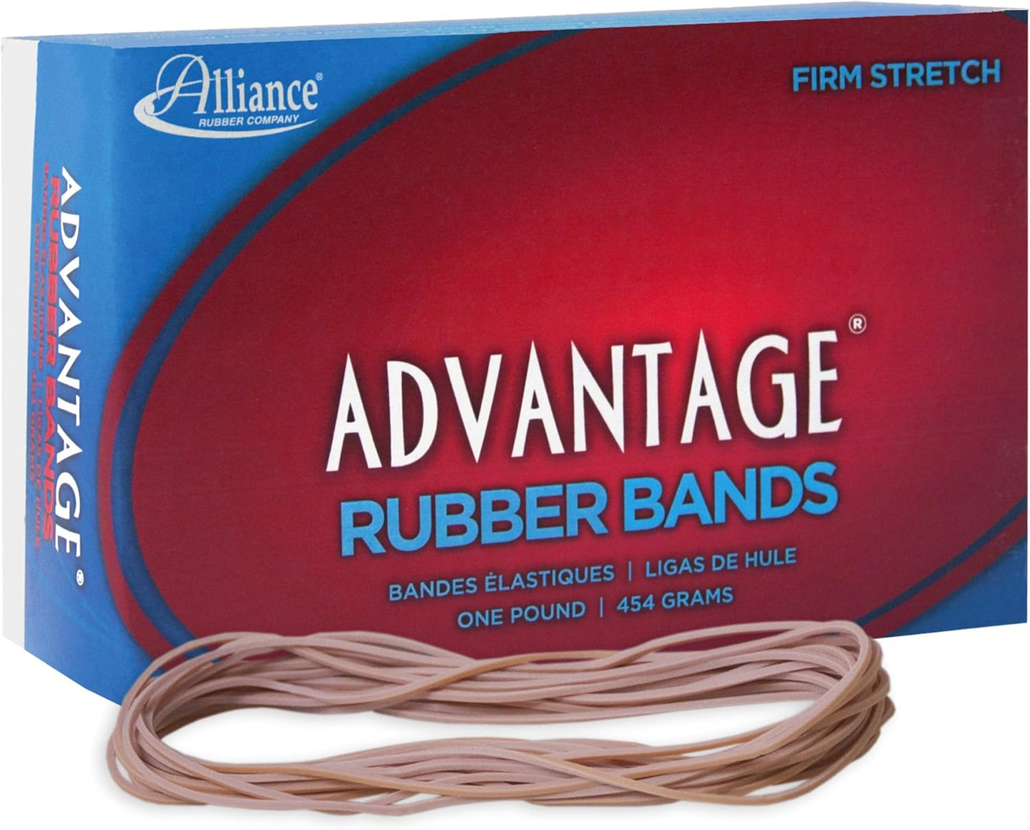 Alliance Rubber 26649 Advantage Rubber Bands Size #64, 1/4 lb Box Contains Approx. 80 Bands (3 1/2" x 1/4", Natural Crepe) Beige
