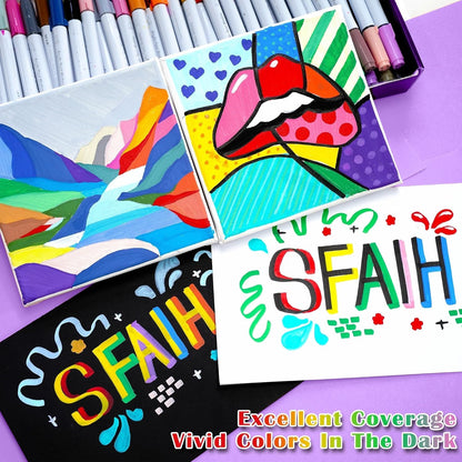 SFAIH White Paint Markers Pens - 4 Pack 2-3MM Medium Tip Acrylic White out Markers for Rock Painting, Wood, Metal, Fabric, Plastic, Canvas, Glass, Ceramic, Diy Crafts, Drawing, Tire, Correction