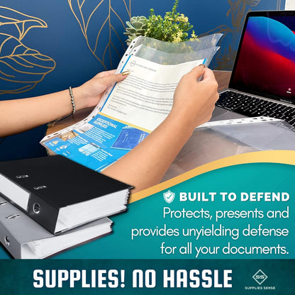 Sheet Protectors for 3 Ring Binder, 50 Pack Premium Clear Page Protector 8.5 x 11 inch, Plastic Sleeves for Binders, Top Loading Paper Sheets Document Sleeve Letter Size, Photo, Office, Home