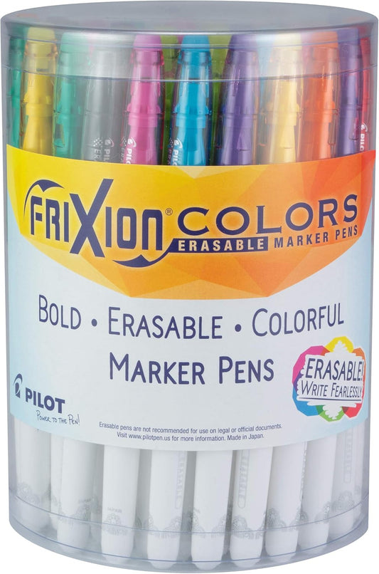 PILOT Pen 44155 FriXion Colors Erasable Marker Pens, Bold Point, Assorted Color Inks, 12-Pack