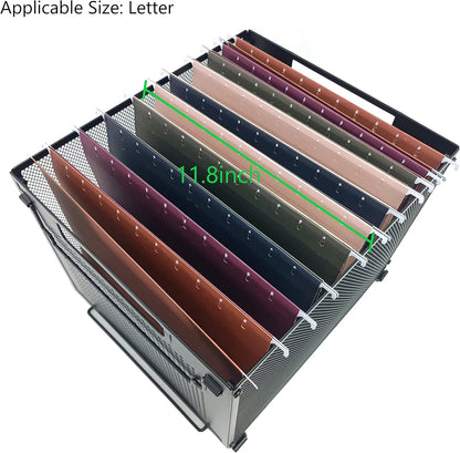 SETTFRFE Letter Size Metal Mesh Hanging File Folder Organizer Crate Basket, Black