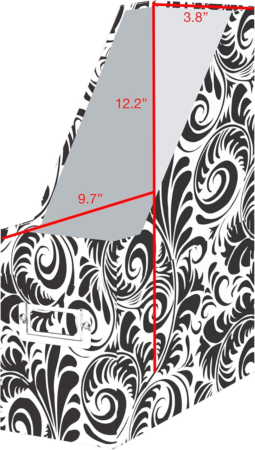 Snap-N-Store Fiberboard Magazine File with PVC Laminate, 12.25 x 3.88 x 9.75 Inches, Black (SNS01565)