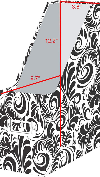 Snap-N-Store Fiberboard Magazine File with PVC Laminate, 12.25 x 3.88 x 9.75 Inches, Black (SNS01565)
