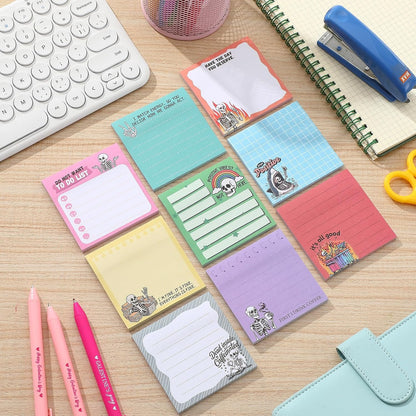 9 Pads Wildflower Sticky Notes 3x3 Inch Cute Self Stick Notepads Notes Adhesive Memo Pad Office Decor Gifts for Students School Teacher Meeting Office Supplies