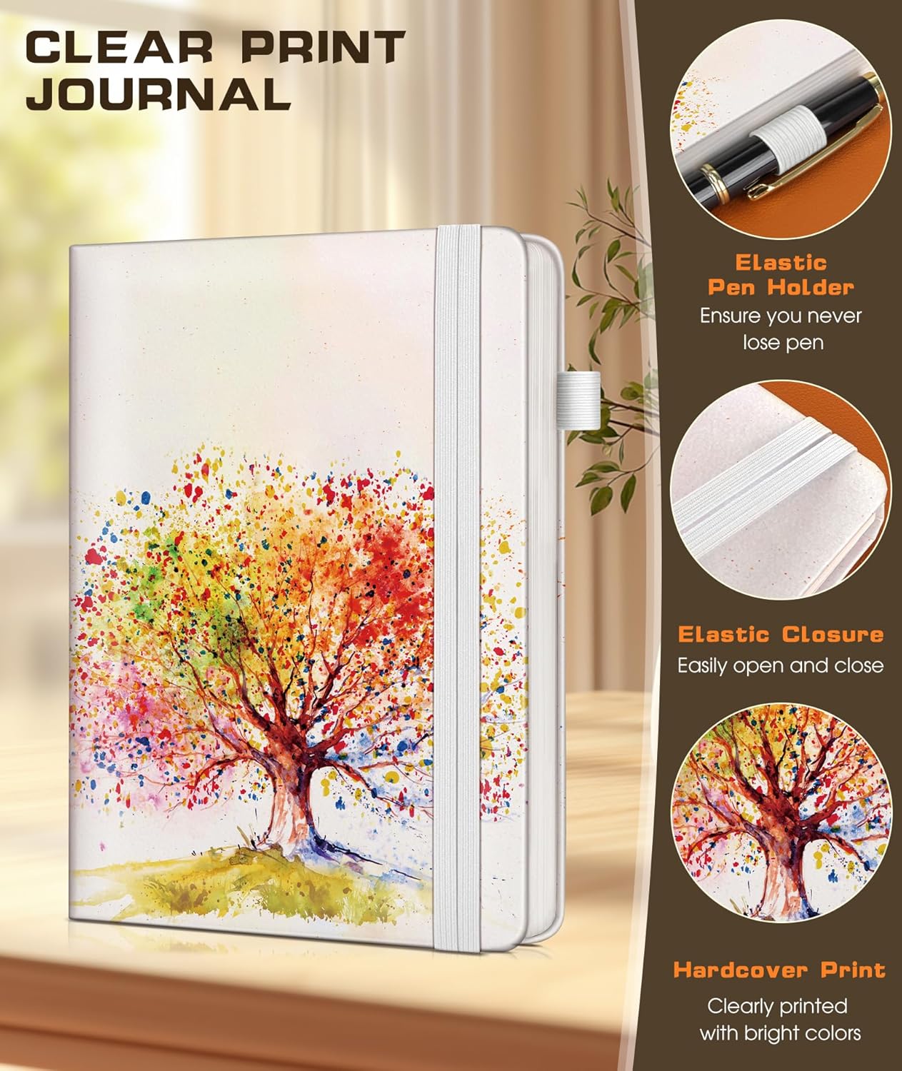 Lined Journal Notebook for Women Men, 256 Numbered Pages Hardcover Leather Journals for Writing, A5 Journaling Notebooks, College Ruled Journal for Business Work School Note Taking 5.75" x 8.38" Brown