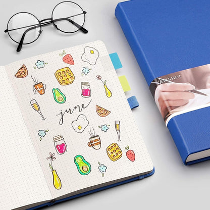 EMSHOI Graph Paper Notebook - 256 Pages A5 Graph Notebook/Journal, Hard Cover, 120gsm Thick Paper, Smooth PU Leather, Inner Pocket, 5.75'' × 8.38''-Black