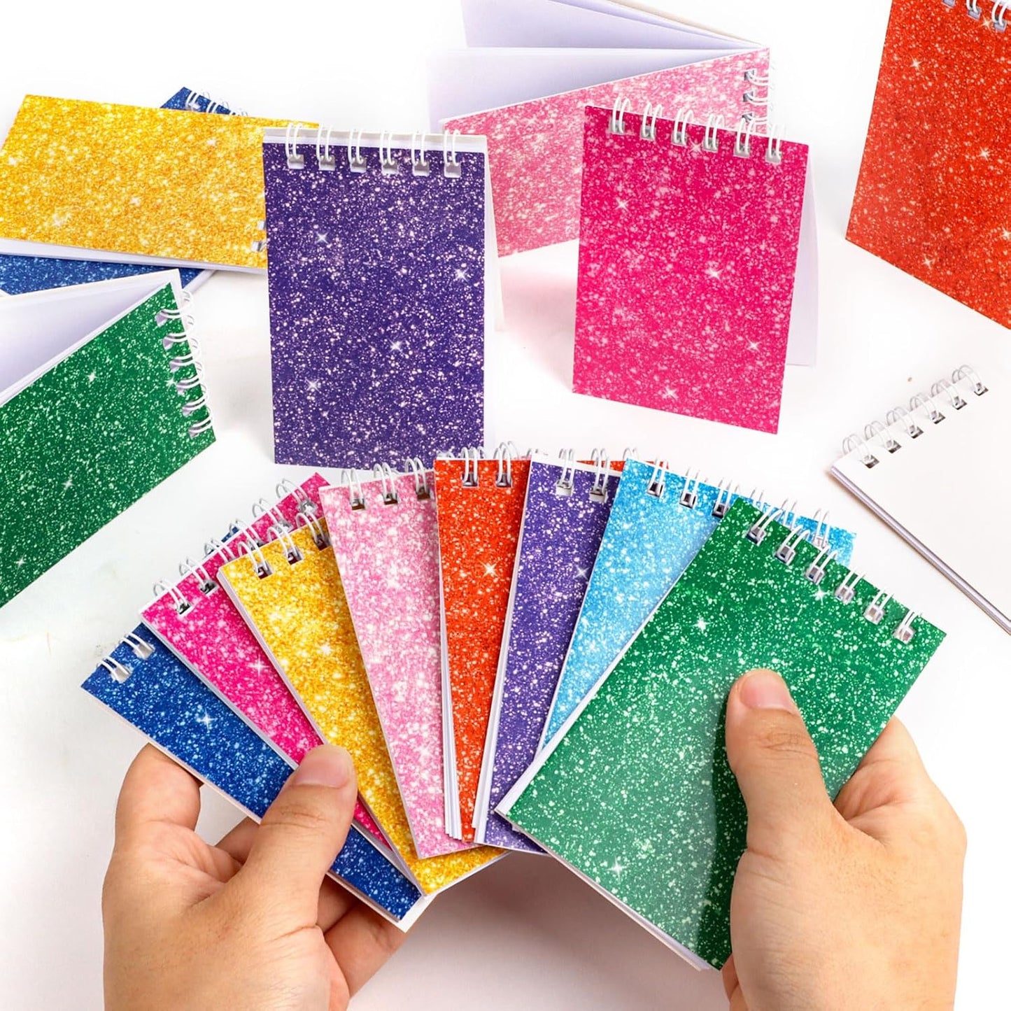 Hooqict 24 Pack Small Pocket Notebook Mini Notebooks Bulk Small Spiral Notepads with 8 Colors, Memo Note Pads for Kids, Work, Office, School, 3.9 x 2.4 Inches