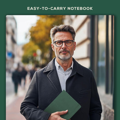 BEECHMORE BOOKS Large Lined Journal Notebook, 8.5" x 11.5" (A4) Hardcover Vegan Leather Executive Diary for Work, Thick 120gsm Paper, Lay-Flat Binding, Gift Box