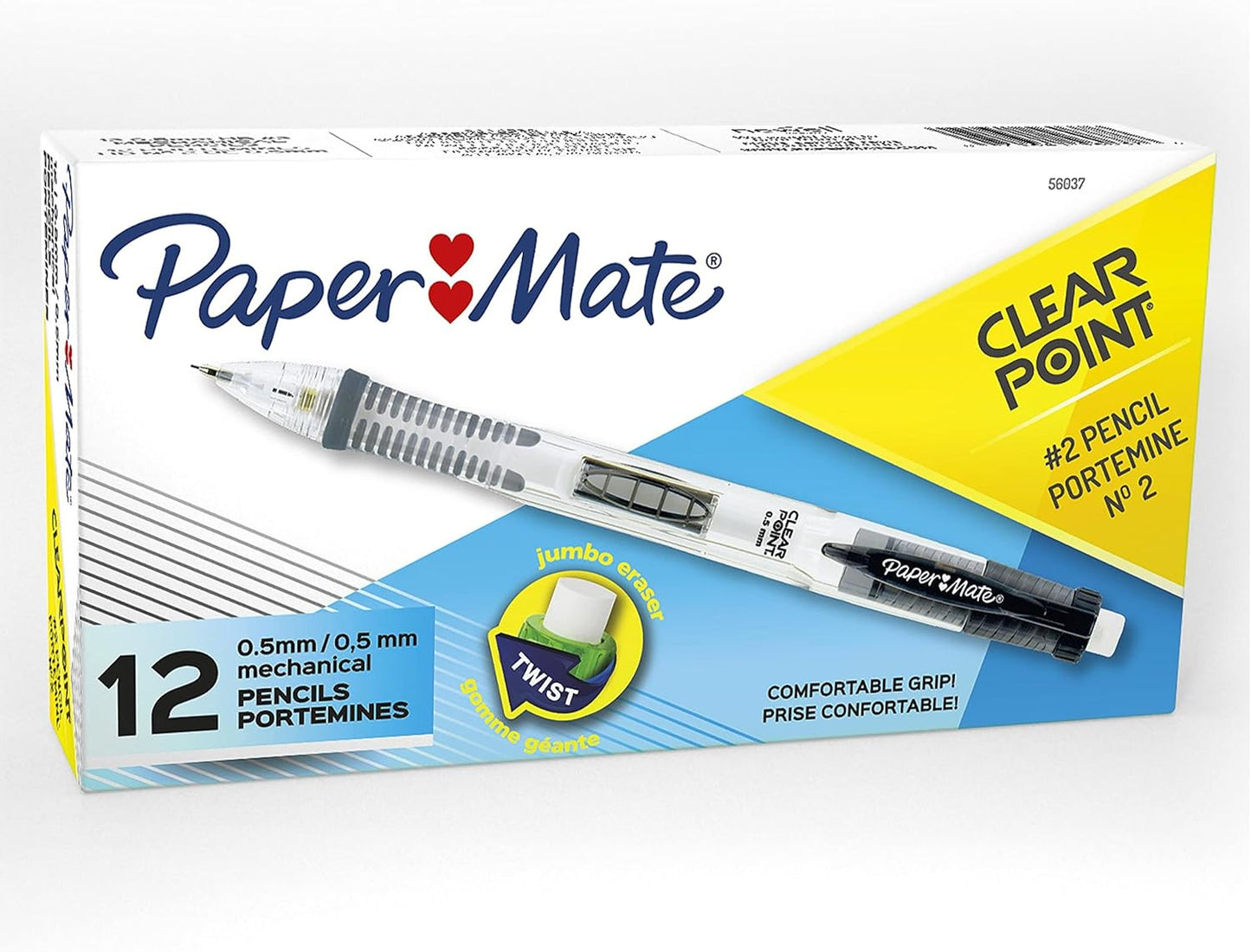 Paper Mate Clearpoint Mechanical Pencils, 0.7mm HB #2 Lead, Blue Barrels, 12 Count - Teacher Supplies, Journaling, Note Taking