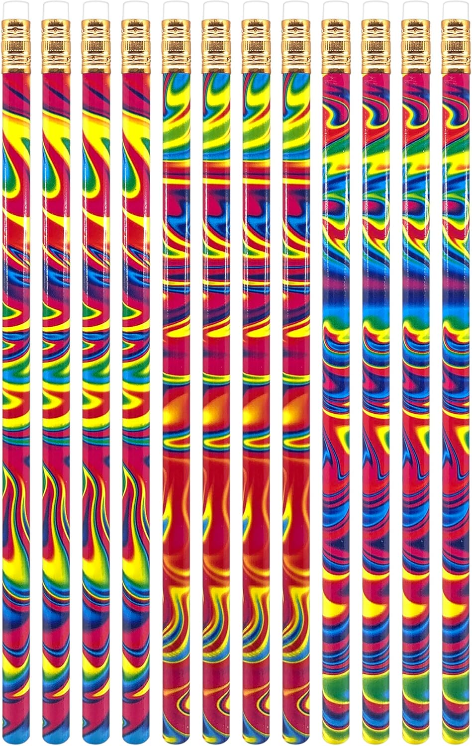 Scribble Stuff Fashion Pencil Pack, Rainbow Swirl Edition, Unsharpened, Back To School Pencils, 12 Count