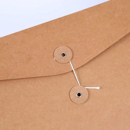 VANRA Kraft Paper A4/C4 File Folders Filing Envelope Folder Pack of 5, Filing Envelope Folder Jacket Document Letter Organizer with String Closure for School,Office (Black)