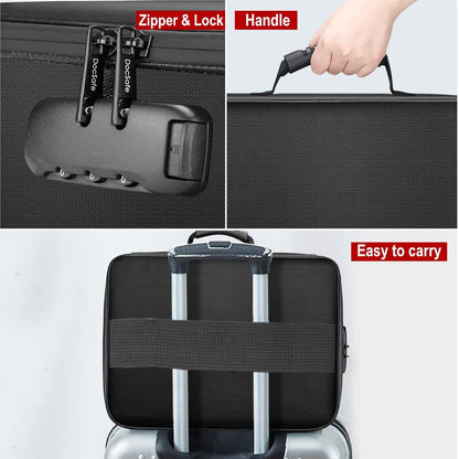 DocSafe 5200°F Document Organizer with Lock, Upgraded Heat Insulated Fireproof＆Water-Resistant Box 8 Layers File Organizer, Portable Home Travel Safe Storage for Important Documents and More