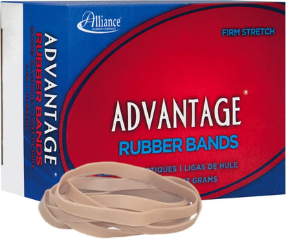 Alliance Rubber 26649 Advantage Rubber Bands Size #64, 1/4 lb Box Contains Approx. 80 Bands (3 1/2" x 1/4", Natural Crepe) Beige