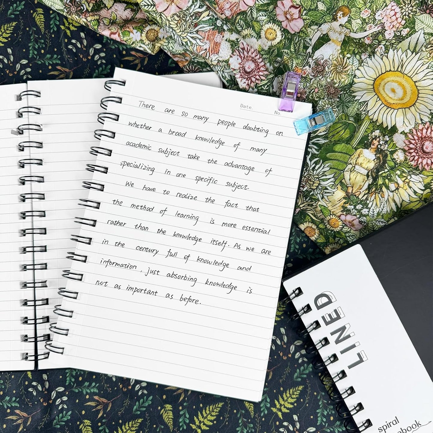 Large Lined Notebook Spiral Notebook 8.5" x 11"-4 Pack LINED Notebook 7mm Ruled Hardcover Notebook 120 Pages 100 GSM Thick Paper Notebook Hardcover Journal for School, Office,Study and Notes