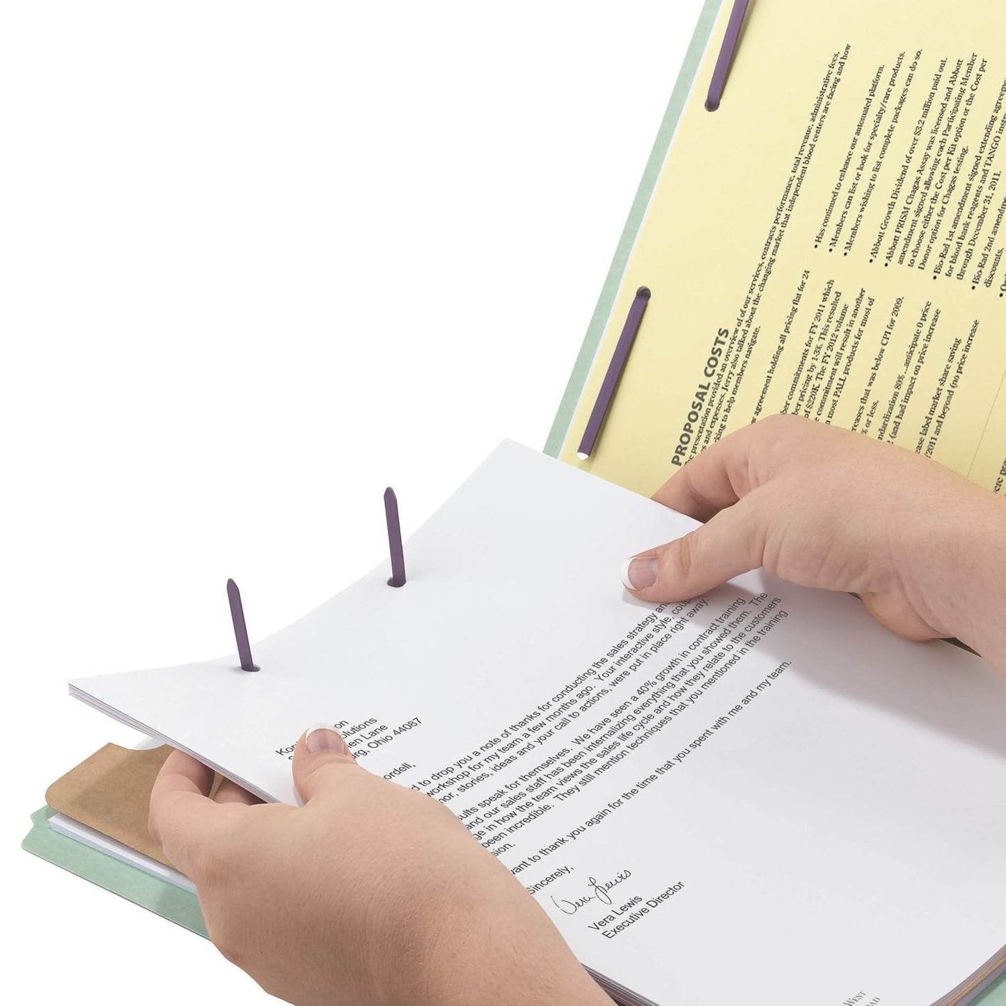 Smead End Tab Pressboard Classification File Folder with SafeSHIELD® Fasteners, 1 Divider, Gray/Green, Letter Size, 10 per Box (26800)