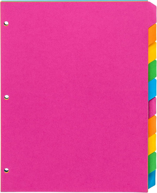 Pukka Pad 10 Part Dividers – 1 Pack of 10 Tabbed Set for 3-Ring Binder, Page Separators for Home, Office, School Organization – 8.5 x 11 Inches – Bright Colors