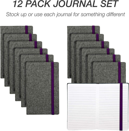 Samsill Large Hardcover Notebook, 240 Lined Notebook Pages, Black, 7.5 x 10 Inch
