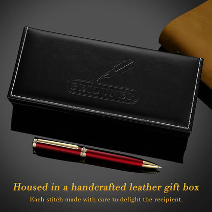 BEILUNER Luxury Gel Pen with 24K Gold Finish, Black Piano Lacquer, Luxury Grade Craftsmanship, Best Pen Gift Set for Men and Women, Professional, Executive, Office, Retractable Nice Pens