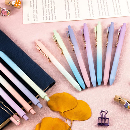 Drawdart Gel Pens, 6 Pcs Smooth Writing No Bleed & Smear, Black Ink Cute Fine Point (0.5mm), Retractable Aesthetic Journaling School Office Supplies for Women & Men