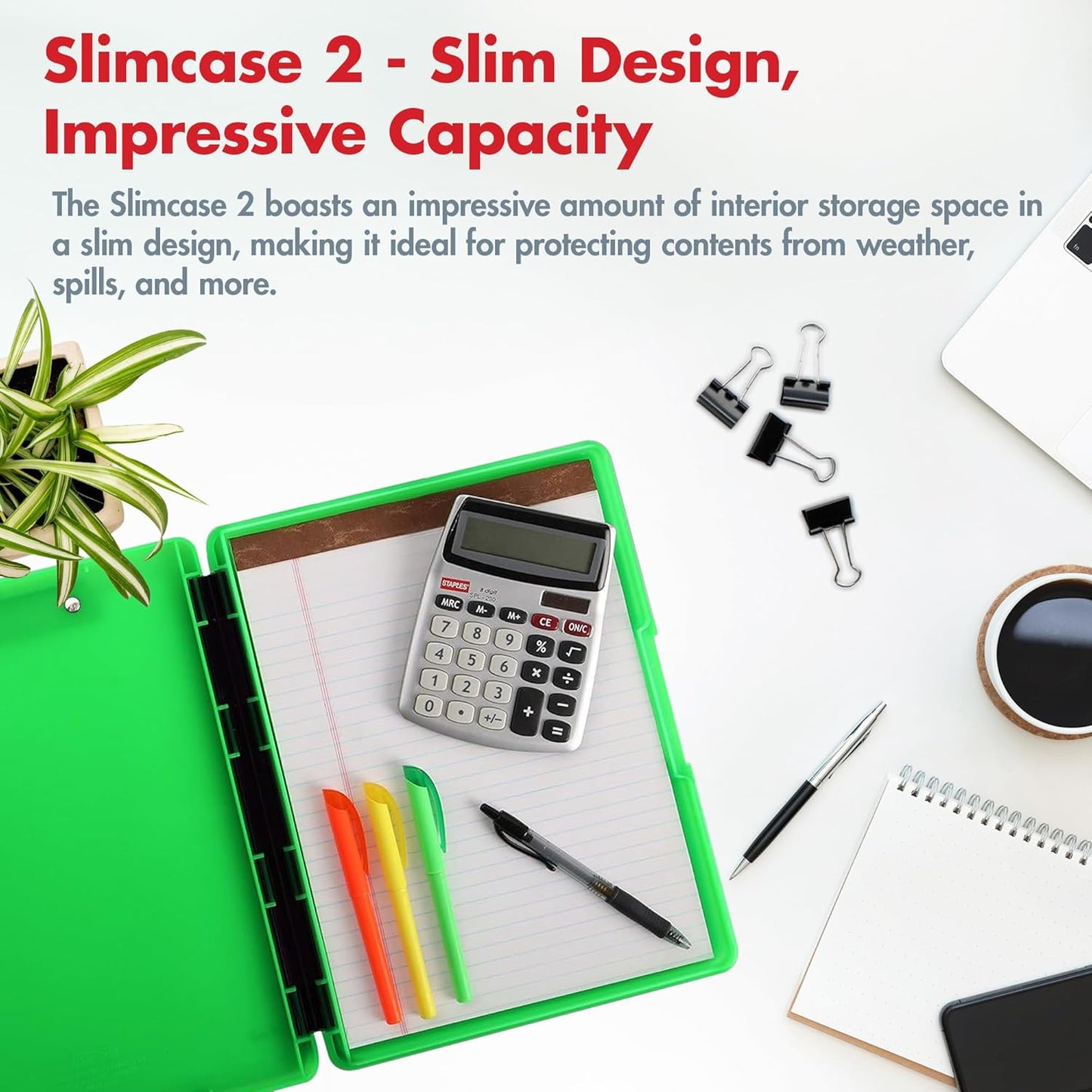 Dexas Slimcase 2 Plastic Clipboard with Storage and Side Opening, Black, Office Supplies Clipboards to Organize, Carry and Store, A4 Holder, Style and Functionality Nursing Clipboards