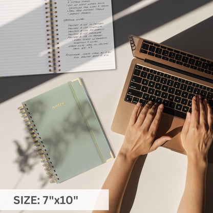 Aesthetic Thick Spiral Notebook Journal For Women in B5 Format - Modern Linen Hardcover College Ruled Note Book With 300 Lined Pages - Perfect For Writing And Staying Organized at Work or School