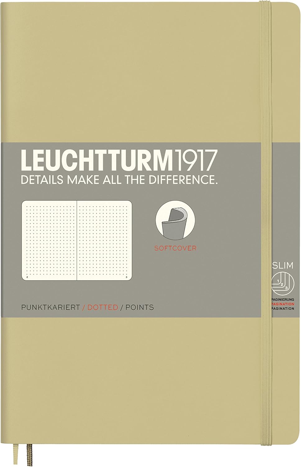 LEUCHTTURM1917 - Notebook Softcover Paperback B6+ - 123 Numbered Pages for Writing and Journaling (Ruled, Rising Sun)