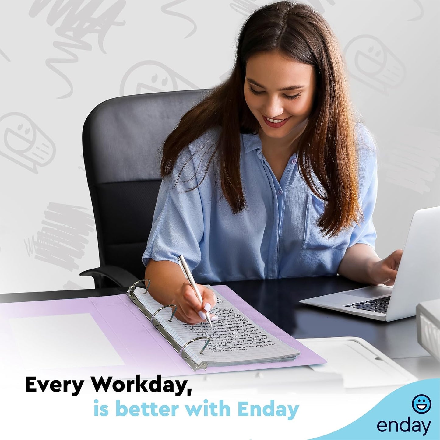 Enday 1.5 Inch Binder, Green - 1.5 Inch 3 Ring Binder, Round Ring Pastel with Clear View Cover for Letter Size 8.5 x 11'' Paper & 2 Inside Pockets, Ideal for School Supplies, Office, and Home