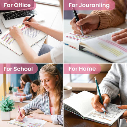 Taja Pretty Lined Journal for Women, Aesthetic Cute Hardcover Leather Journal for Writing, A5 College Ruled Notebook for Work & Note Taking, Perfect for Office School Home, 160 Pages, Meadow Flowers