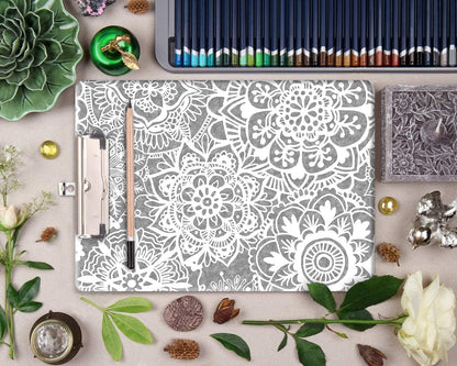 Britimes Clipboard Decorative Office School Hardboard Wood Nursing Clip Board and Pull for Standard A4 Letter Size Summer Mint Green Plant Tree 12.6" X 8.9"